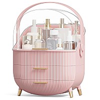 Makeup Storage Organizer With Lid Waterproof Cosmetics Skincare Organizer For Vanity Portable Makeup Storage Box For Counterto