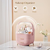 Makeup Storage Organizer With Lid Waterproof Cosmetics Skincare Organizer For Vanity Portable Makeup Storage Box For Counterto