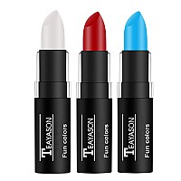 Go Ho 3 Colors Red White And Blue Face Paint Stickwaterproof Eye Black Stickface Body Paint Professional Halloween Sfxqueen O