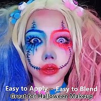 Go Ho 3 Colors Red White And Blue Face Paint Stickwaterproof Eye Black Stickface Body Paint Professional Halloween Sfxqueen O