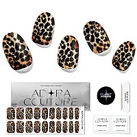 Adora Couture Semi Cured Gel Nail Strips 20Pcs Glossy Animal Print Nail Art Full Sticker Nail Wraps For Women Salon Nails A