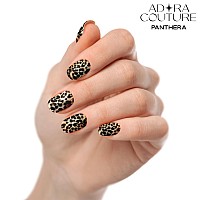 Adora Couture Semi Cured Gel Nail Strips 20Pcs Glossy Animal Print Nail Art Full Sticker Nail Wraps For Women Salon Nails A