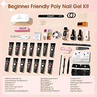 Rosalind Poly Nail Gel Kit 14 Colors 72 Nail Art Accessories Kit Clear Nude Poly Nails Gel Kit Starter Kit With Slip Solution