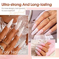 Rosalind Poly Nail Gel Kit 14 Colors 72 Nail Art Accessories Kit Clear Nude Poly Nails Gel Kit Starter Kit With Slip Solution