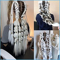 Run Shui White Pre Stretched Braiding Hair 2 Packs Pre Feathered Braid Hair Extensions 30 Inches Kanekalon Hair Braids