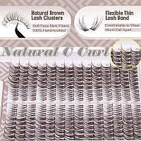 Brown Lash Clusters Wispy Eyelash Extensions Natural Look Individuals Lashes C Curl Diy Cluster Eyelashes 252 Pcs Left Right P