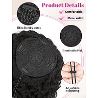 Alxnan Wavy Curly Ponytail Extension 8 Black Brown Drawstring Ponytail For Black Women Short Soft Natural Synthetic Hairpiece