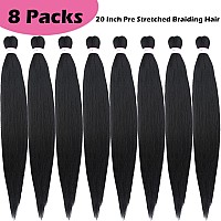 Atraente Prestretched Braiding Hair 18 Inch Ombre Braiding Hair Pre Stretched 8 Packs Hot Water Setting Yaki Texture Hair Braids