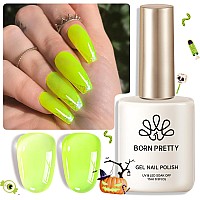 Born Pretty Jelly Gel Nail Polish Halloween Jelly Neon Yellow Gel Polish Translucent Sheer Ice Gel Polish Nail Art Manicure Salo