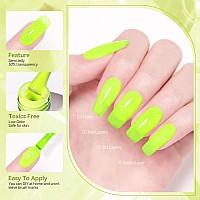 Born Pretty Jelly Gel Nail Polish Halloween Jelly Neon Yellow Gel Polish Translucent Sheer Ice Gel Polish Nail Art Manicure Salo