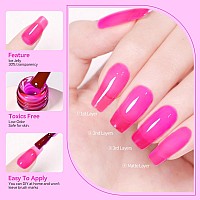 Born Pretty Jelly Gel Nail Polish Halloween Jelly Neon Hot Pink Gel Polish Translucent Sheer Ice Gel Polish Nail Art Manicure Sa