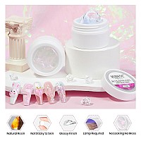 Mizhse Solid Builder Gel Aurora Pink Clear Hard Gel For Nails Nonsticky Building Gel Sculpting Gel 3D Gel Nail Mermaid Pear