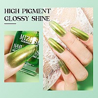 Mizhse Quick Dry Nail Polish Holographic Neon Green Nail Polish Air Dry Fast 15Ml05 Fl Oz Regular Shiny Glitter Oilbased Sh