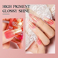 Mizhse Nail Polish Air Dry Fast Holographic Neon Orange Nail Polish Quick Dry 15Ml05 Fl Oz Regular Shiny Shimmer Oilbased G