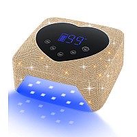 Uv Light For Nails 72W Cordless Uv Nail Lamp For Gel Nails Rechargeable Gold Diamond Led Nail Dryer With 5 Timer Setting Touch