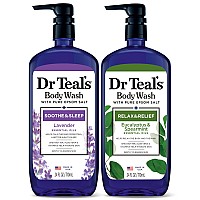 Dr Teals Body Wash With Pure Epsom Salt Lavender Eucalyptus 24 Fl Oz Pack Of 2