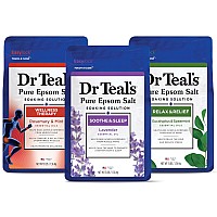 Dr Teals Pure Epsom Salt Lavender Eucalyptus Wellness Trio 3 Count 9Lbs Total