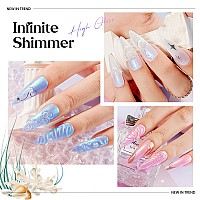 Mizhse Pearl Gel Nail Polish 6 Colors Iridescent Mermaid Gel Polish Set Drawing Nail Gel Shell Thread Effect Shimmer White Pin