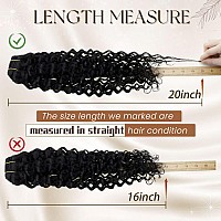 Hetto Black Water Wavy Curly Hair Extensions Clip Ins Jet Black Water Curly Clip In Hair Extensions Real Human Hair Wavy Hair Ex