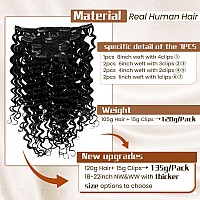 Hetto Black Water Wavy Curly Hair Extensions Clip Ins Jet Black Water Curly Clip In Hair Extensions Real Human Hair Wavy Hair Ex