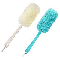 Back Scrubber Brush Long Handle For Shower Loofah On A Stick Sponge Back Brush Body Exfoliator Scrubber Bath Brush For Men Wom