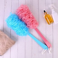 Back Scrubber Brush Long Handle For Shower Loofah On A Stick Sponge Back Brush Body Exfoliator Scrubber Bath Brush For Men Wom