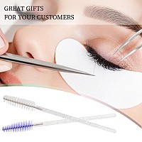 300Pcs Disposable Mascara Wands Spoolie Brush Crystal Eyebrow Brushes Eyelash Extension Applicator Makeup Kitspurplewhite