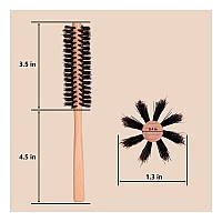 Perfehair Small Round Brush Boar Bristle For Short Hair Portable Effective For Fine Thinning Hair Beard Styling