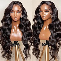 Sihuashow 28 Inch 13X6 Body Wave Lace Front Wigs Human Hair 180 Density Hd Transparent Lace Frontal Wigs For Women Glueless Wig