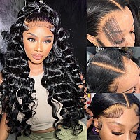 Sihuashow 24Inch13X6 Body Wave Lace Front Wigs Human Hair Pre Plucked Hd Transparent Lace Frontal Wigs Human Hair 180 Density G