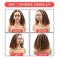 Legendhair Honey Blonde Bob Wig Human Hair Short Curly Bob Wigs For Black Women 427 Highlight Ombre 13X4 Lace Front Wigs Gluele