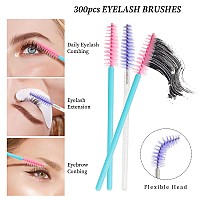 300Pcs Disposable Mascara Wands Spoolie Brush Crystal Eyebrow Brushes Eyelash Extension Applicator Makeup Kitspurpleblue Pink