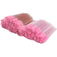 300Pcs Disposable Mascara Wands Spoolie Brush Crystal Eyebrow Brushes Eyelash Extension Applicator Makeup Kitslight Pinkall Pi