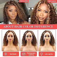 Legendhair Honey Blonde Bob Wig Human Hair Short Curly Bob Wigs For Black Women 427 Highlight Ombre 13X4 Lace Front Wigs Gluele