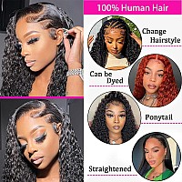 Silinli 30 Inch 13X6 Deep Wave Hd Lace Front Wigs Human Hair Pre Plucked 200 Density Curly Human Hair Wig Curly Wet And Wavy Wa