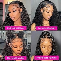 Silinli 30 Inch 13X6 Deep Wave Hd Lace Front Wigs Human Hair Pre Plucked 200 Density Curly Human Hair Wig Curly Wet And Wavy Wa