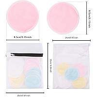 Reusable Makeup Remover Pads 24 Pack With 2 Bags For Laundry Storage Reusable Bamboo Cotton Rounds Ecofriendly Reusable C