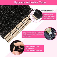 Hotlulana 60Pcs 26 Inch Tape In Hair Extensions Human Hair Kinky Curly Tape Ins For Black Women 3C 4A Full Head Real Human Hair