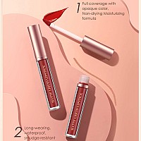 Bestland 6Pcs Matte Liquid Lipstick Lip Liner Pens Set One Step Lips Makeup Kits Pigment Velvety Nude Lip Stain Waterproof Lo