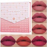 Bestland 6Pcs Matte Liquid Lipstick Makeup Set Matte Liquid Longlasting Wear Nonstick Cup Not Fade Waterproof Lip Gloss Lite