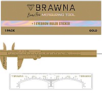 Brawna Brow Pro Measuring Tool With 1 Eyebrow Ruler Sticker Double Scale Eyebrow Ruler For Microblading Brow Makeup Artists