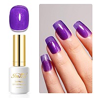 Imtiti Glitter Gel Nail Polish 05 Fl Oz Deep Purple Iridescent Glitter Gel Polish Soak Off Led Uv Shimmer Sparkle Nail Gel Pol