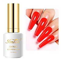 Imtiti Red Gel Nail Polish 05 Fl Oz Bright Red Gel Polish Soak Off Led Uv Nail Gel Polish Spring Summer Gel Nail Polish Diy Na