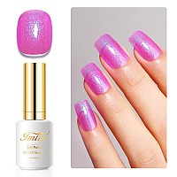 Imtiti Glitter Gel Nail Polish 05 Fl Oz Pink Iridescent Glitter Gel Polish Soak Off Led Uv Shimmer Sparkle Nail Gel Polish Diy