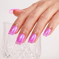 Imtiti Glitter Gel Nail Polish 05 Fl Oz Pink Iridescent Glitter Gel Polish Soak Off Led Uv Shimmer Sparkle Nail Gel Polish Diy