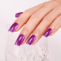 Imtiti Glitter Gel Nail Polish 05 Fl Oz Purple Iridescent Glitter Gel Polish Soak Off Led Uv Rainbow Shimmer Sparkle Nail Gel