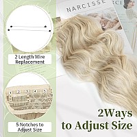 Kookastyle Invisible Wire Hair Extensions With Transparent Headband Adjustable Size 4 Secure Clips Long Wavy Secret Wire Hairpie