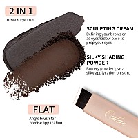 Oulac Waterproof Eyebrow Powder Gray Kit With Brow Brush 2 In1 Long Lasting Instant Eyebrow Pomade Powder Natural Makeup For S