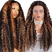 Momaksa 13X6 Lace Front Wigs Human Hair 12A Grade 1B27 Deep Wave Lace Front Wigs Human Hair Glueless Wigs Human Hair Curly Huma