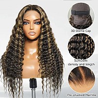 Momaksa 13X6 Lace Front Wigs Human Hair 12A Grade 1B27 Deep Wave Lace Front Wigs Human Hair Glueless Wigs Human Hair Curly Huma